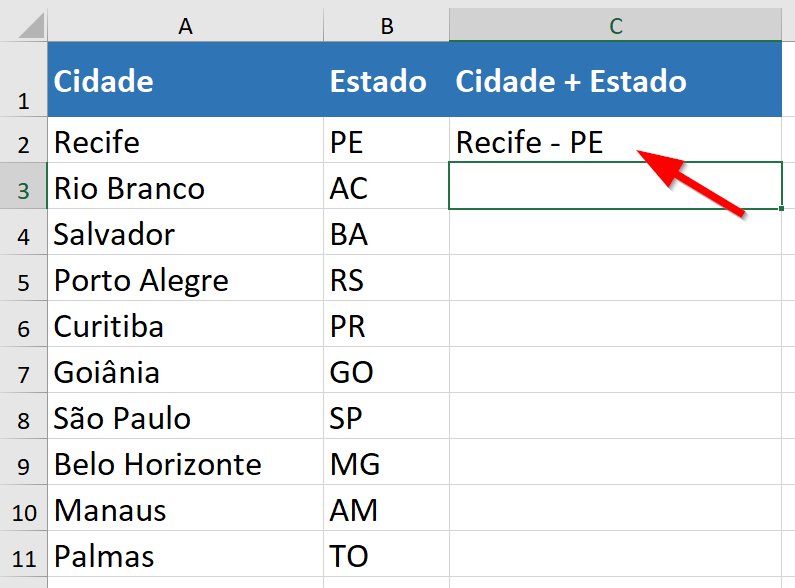 Digite o primeiro exemplo da sequência de textos