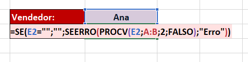 Usando a função SE para tratar células vazias e SEERRO para dados inexistentes