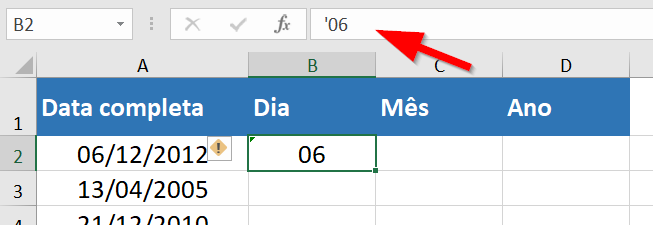 Usando o apóstrofo para inserir zeros à esquerda de um número inteiro