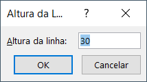 Defina a nova altura da linha