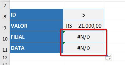 Erro ND exibido ao usar autopreenchimento sem aplicar referência absoluta na função PROCH