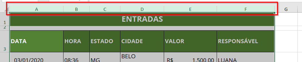 Seleção de colunas em sequência