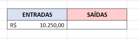 Soma das entradas usando a função SOMASES