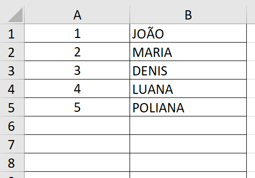 Exemplo de sequência numérica condicional no Excel