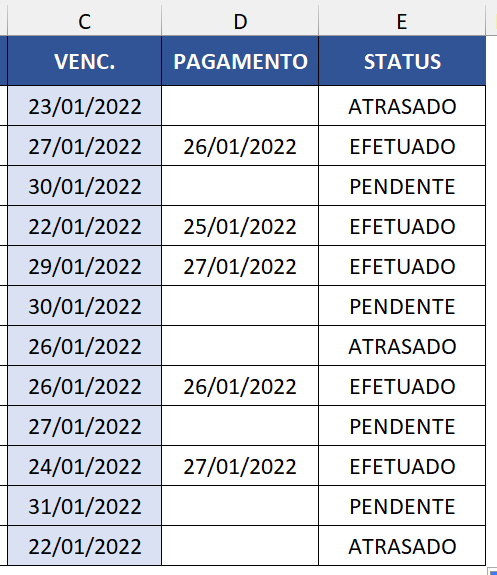 Aplicando autopreenchimento para obter os demais resultados