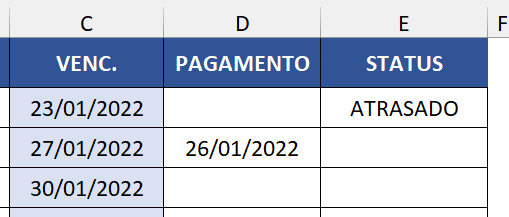 Resultado da primeira fórmula