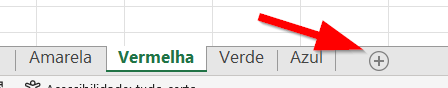 Clique no sinal de mais para inserir uma nova planilha