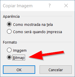 Selecione a opção Bitmap