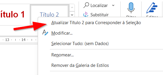 Atualizando estilo de acordo com a formatação do texto