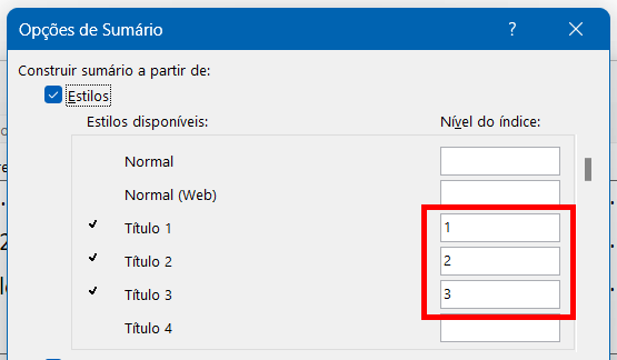 Defina a hierarquia dos títulos