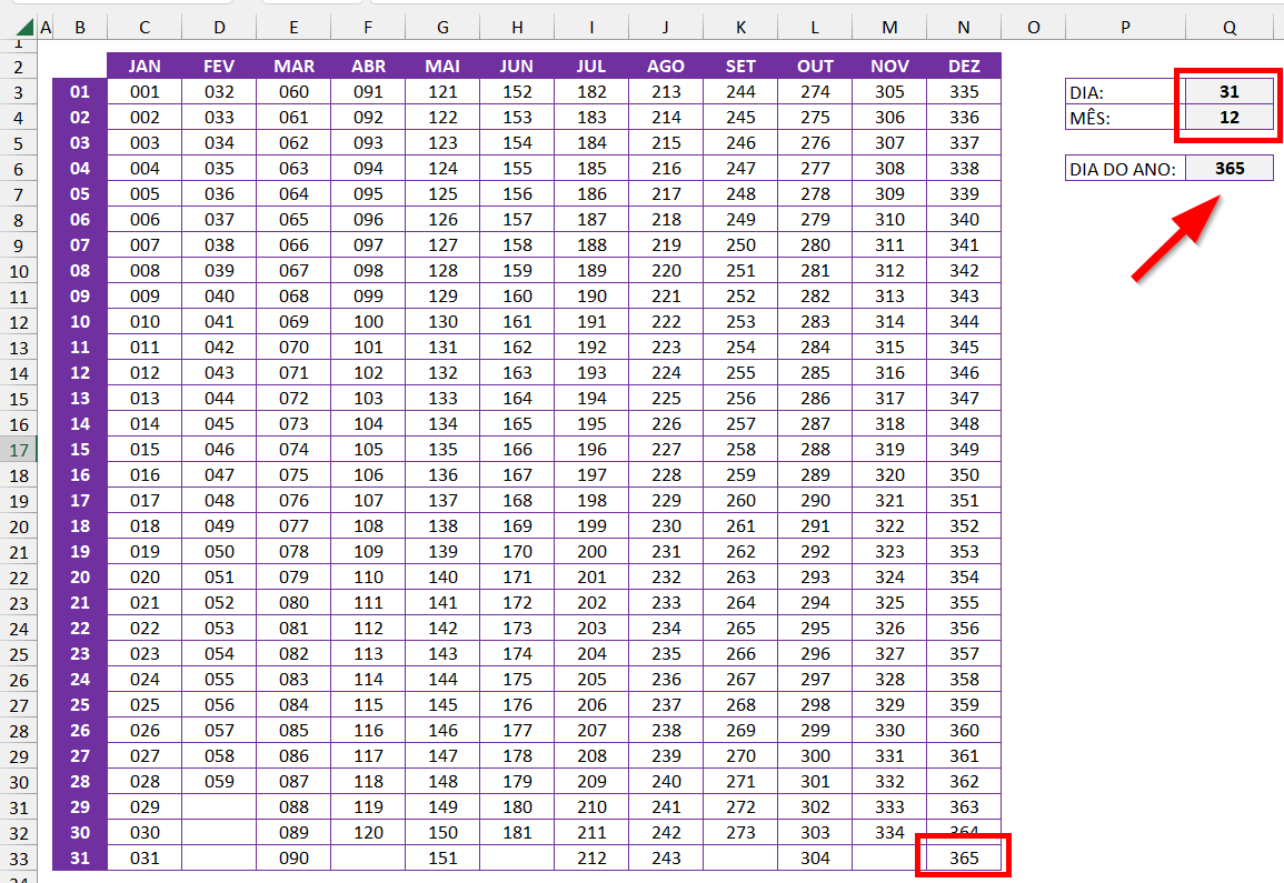 Exemplo de uso simples da função ÍNDICE