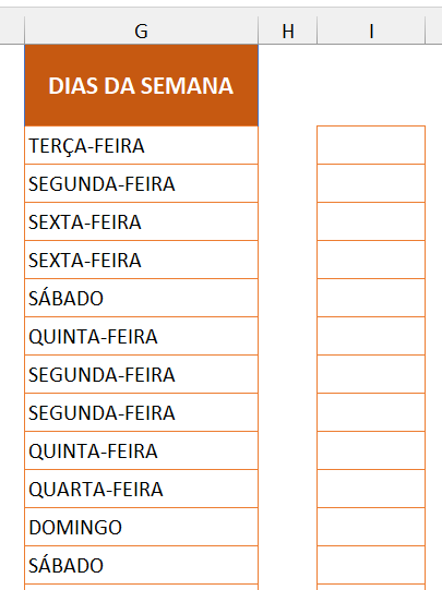 Exemplo de planilha para extração de caracteres