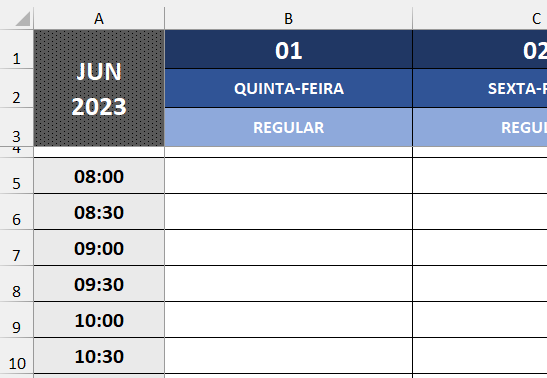 Dados alterados nas demais planilhas