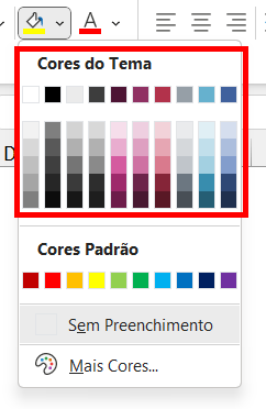 Nova paleta de cores do novo tema