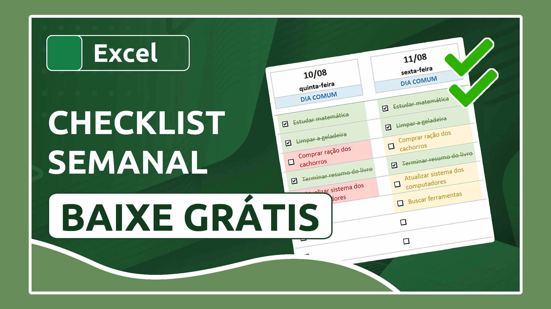 Download da planilha Checklist Semanal em Excel