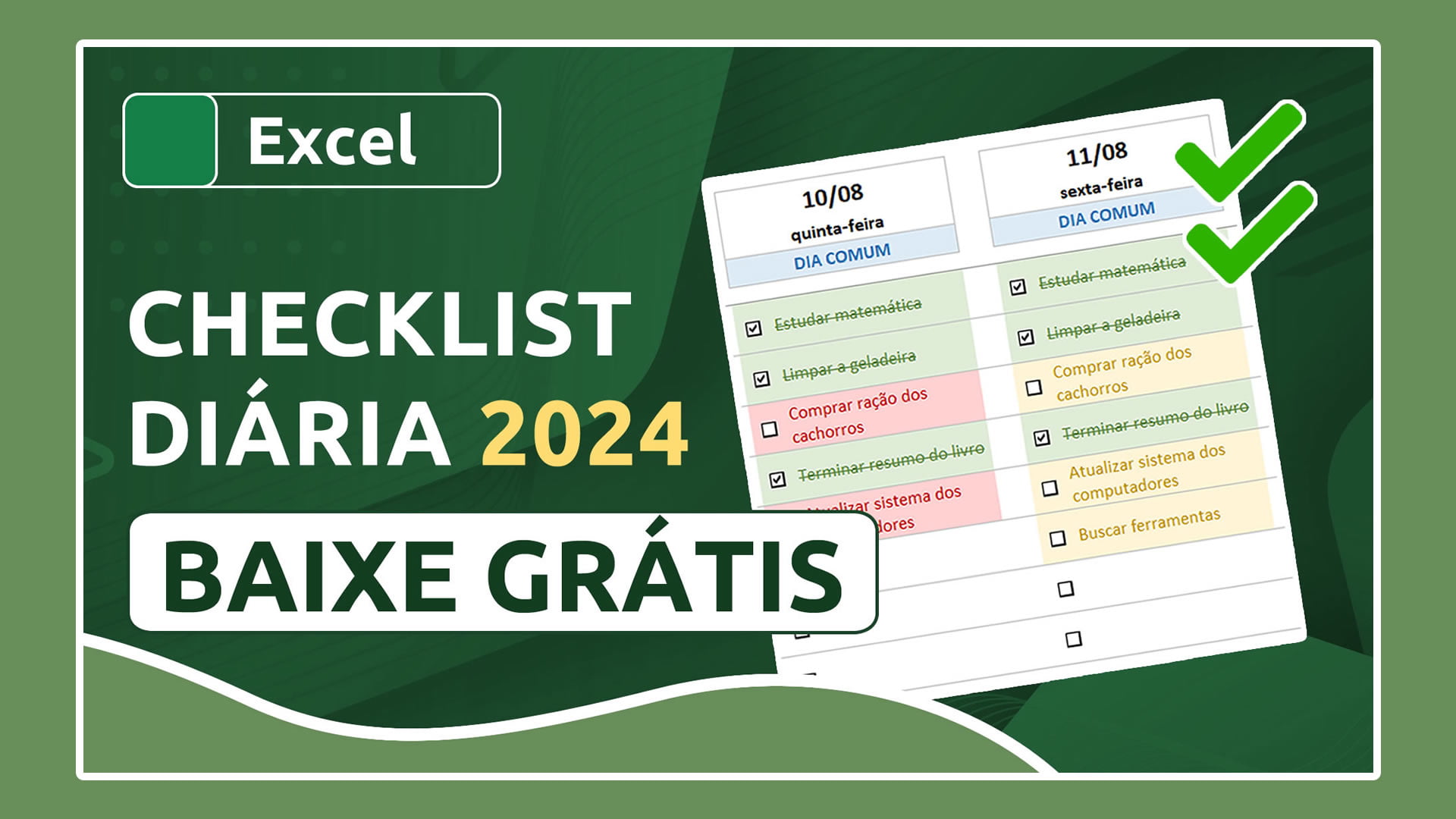 Download da planilha Checklist Diária em Excel