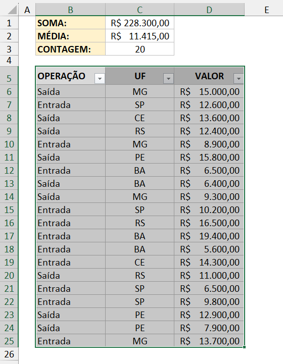 Selecione apenas a área a ser impressa