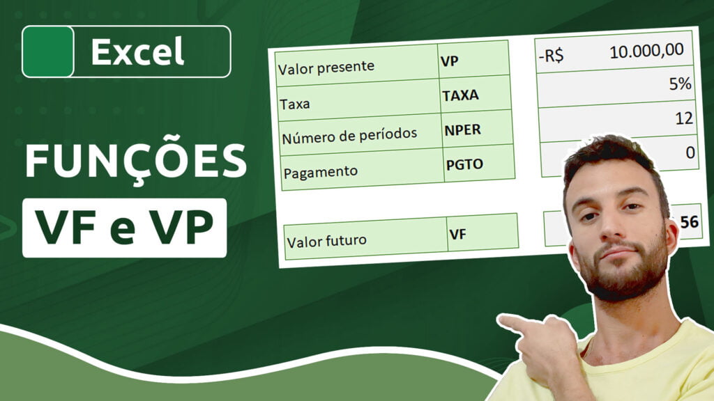 Funções financeiras VF (valor futuro) e VP (valor presente) no Excel