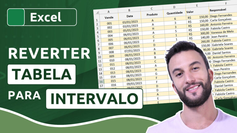 Como reverter uma tabela para intervalo no Excel