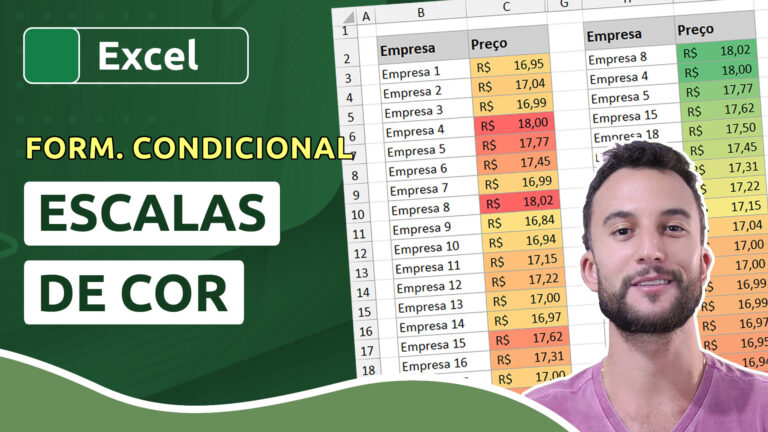 Formatação condicional de escalas de cor no Excel