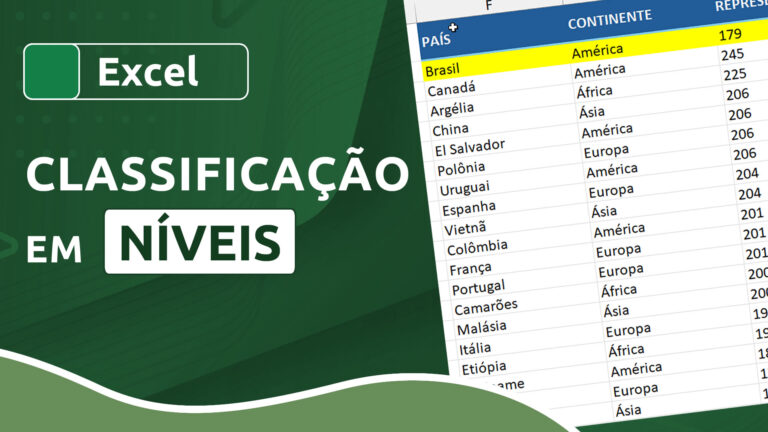 Classificação de dados em níveis no Excel