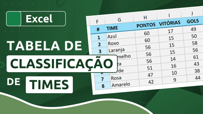 Como criar uma tabela de classificação de times no Excel