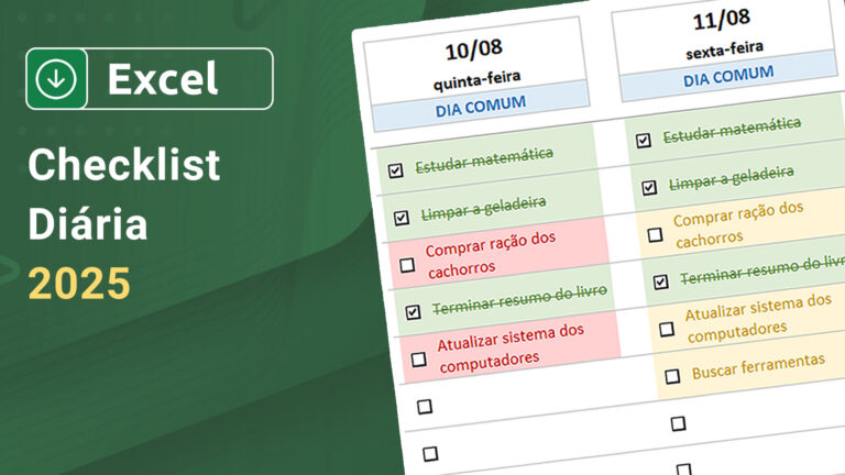 Planilha de Checklist Diária no Excel - Download Grátis