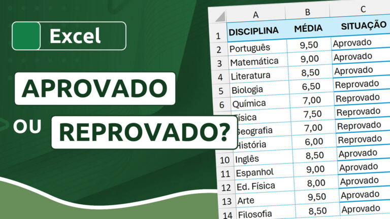 Como calcular a situação de um aluno de acordo com a nota no Excel