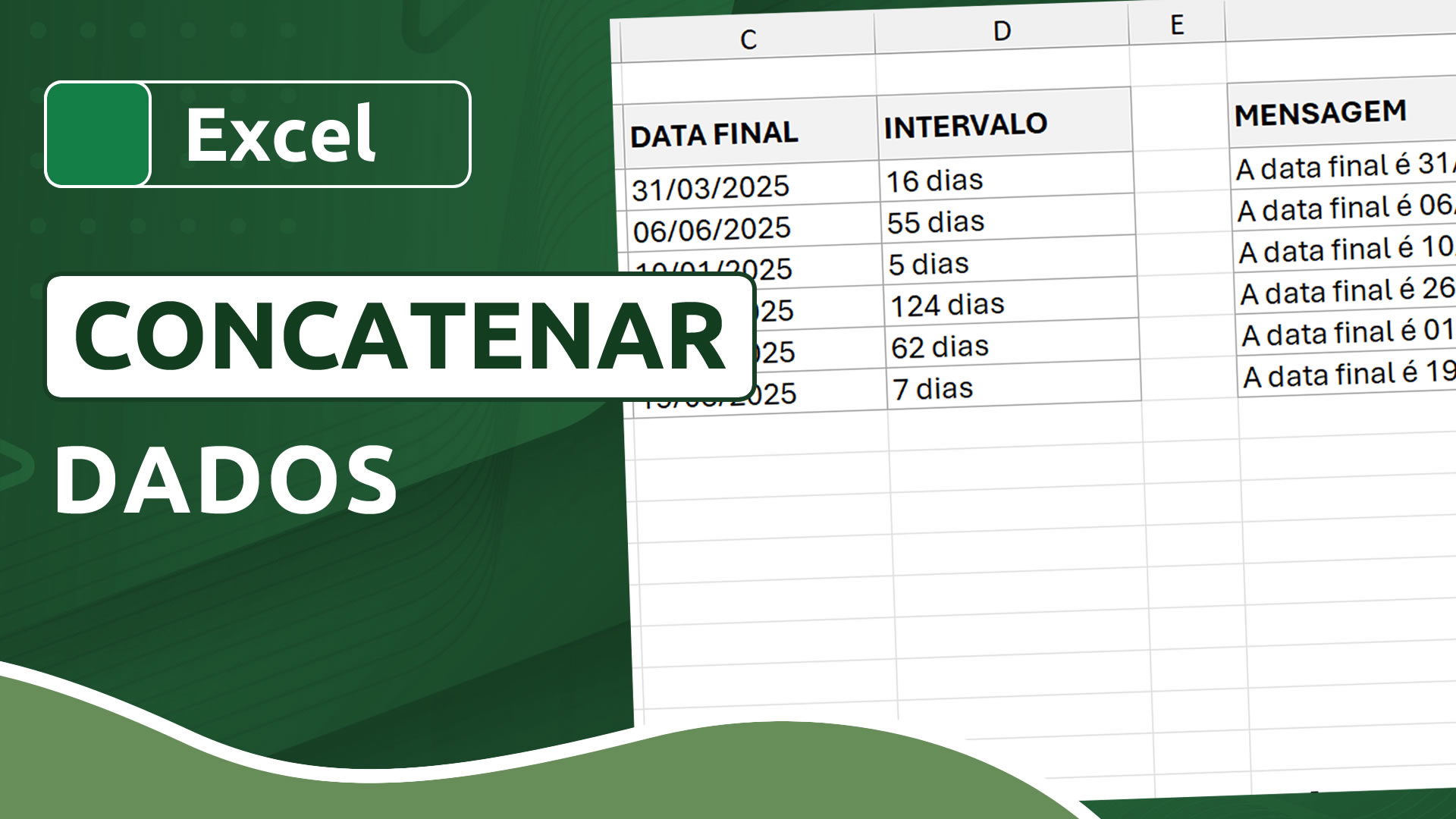 Como concatenar dados no Excel