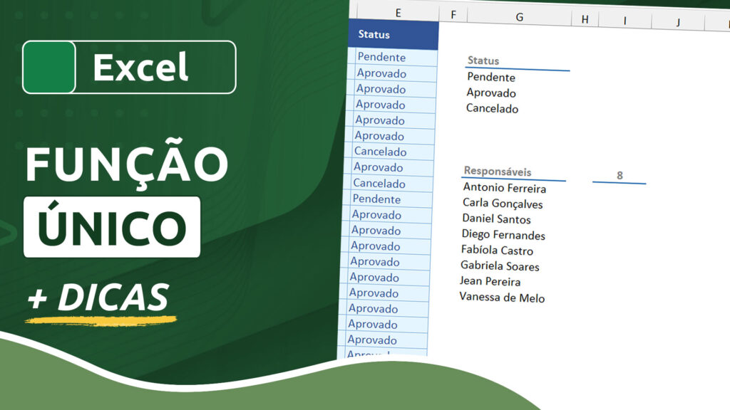 Como usar a função ÚNICO no Excel