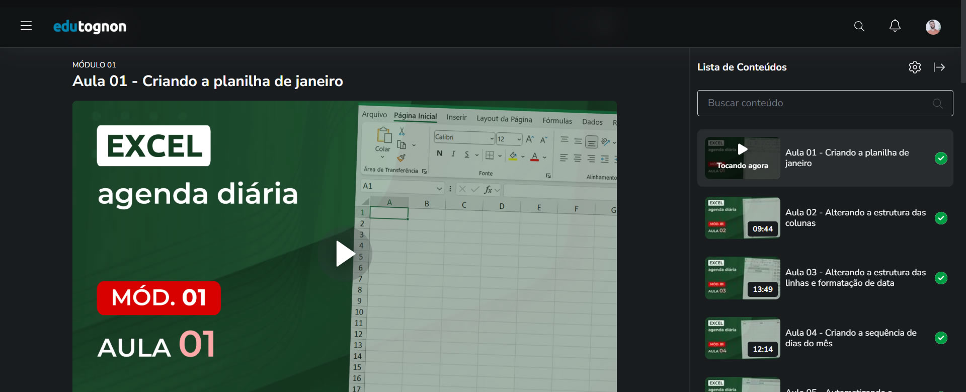 06 - aula atual e lista de aulas