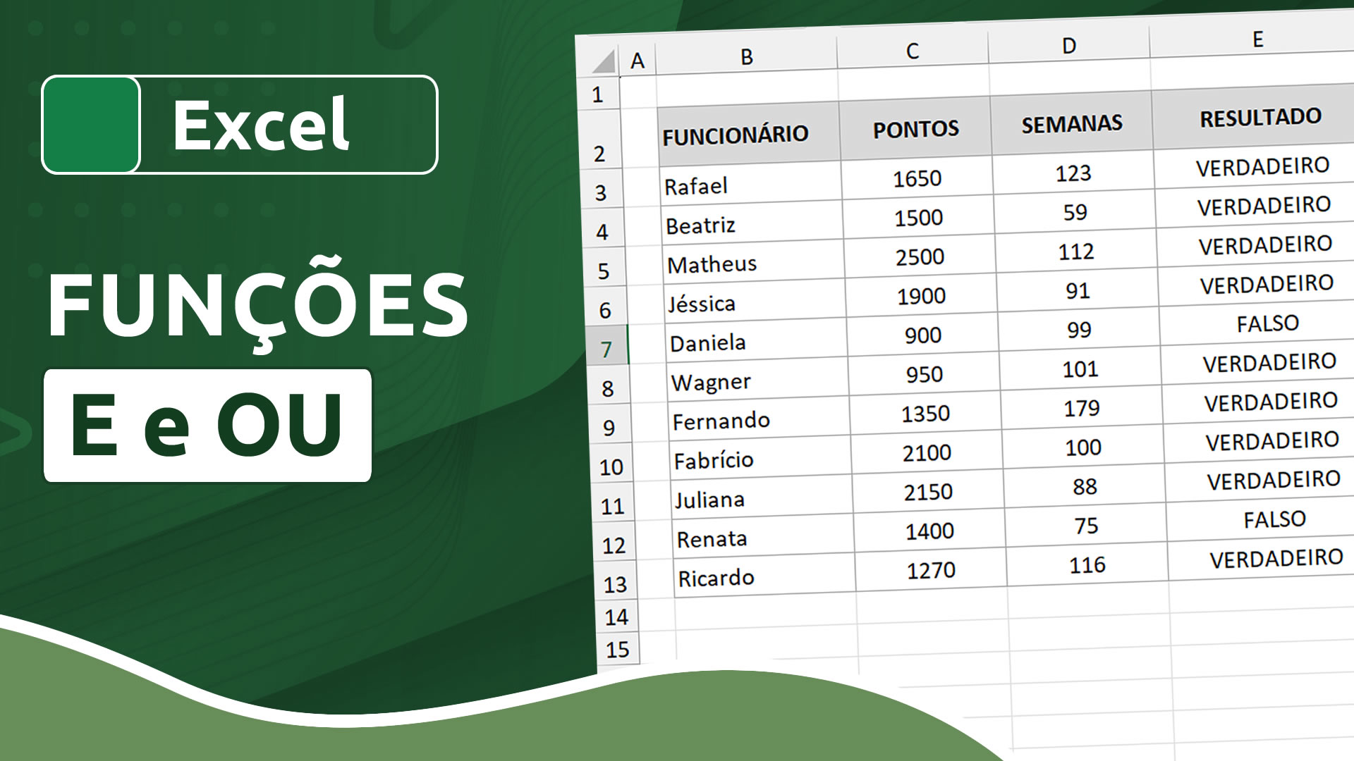 Quando usar as funções E e OU no Excel
