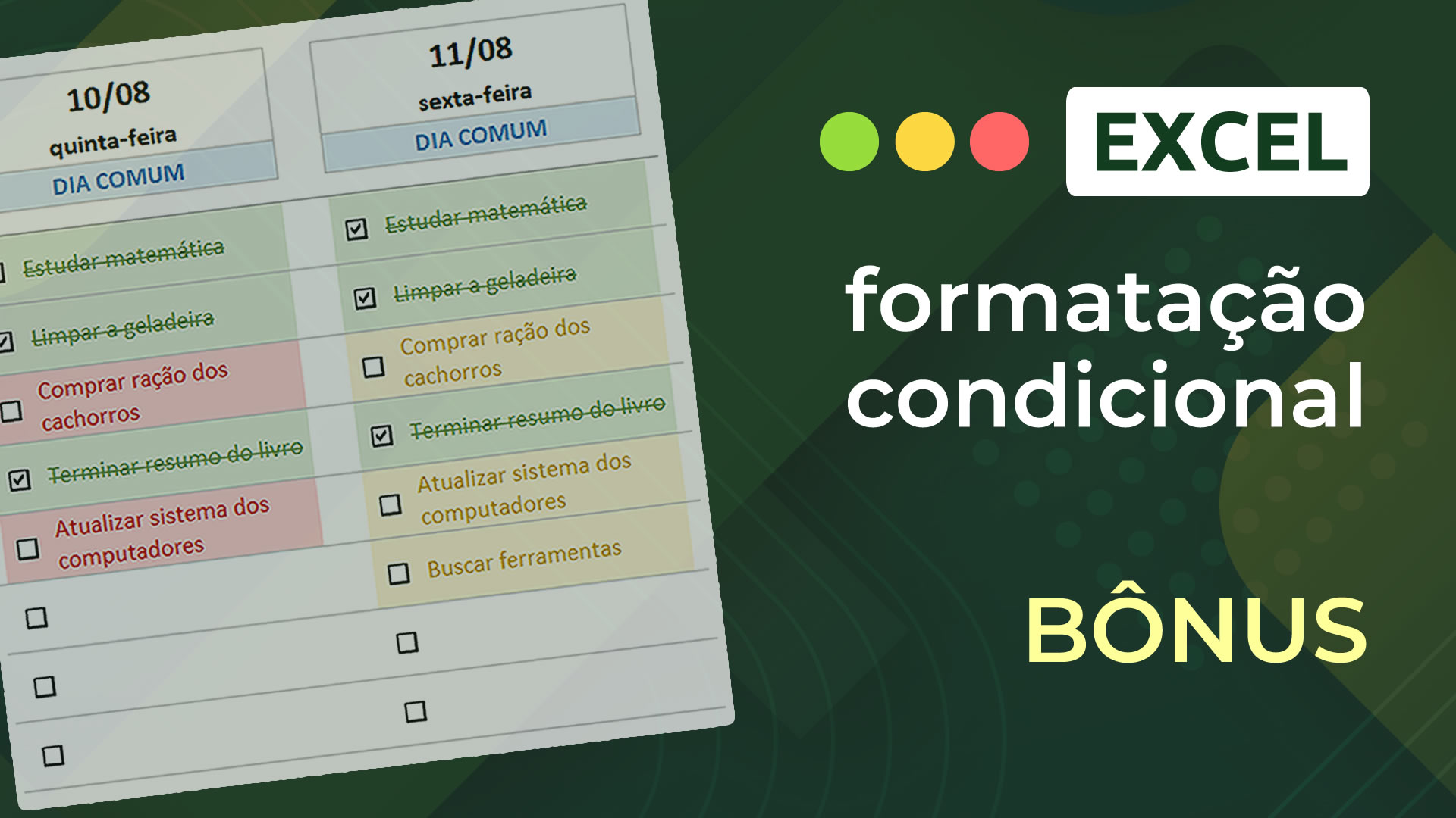 Curso Formatação Condicional - Módulo Bônus