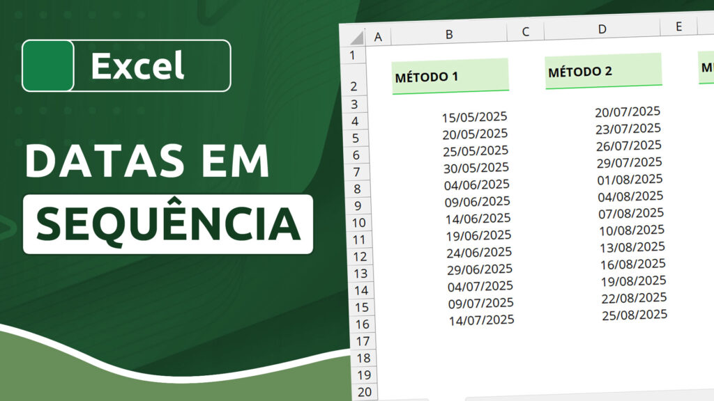 Como criar datas em sequência no Excel