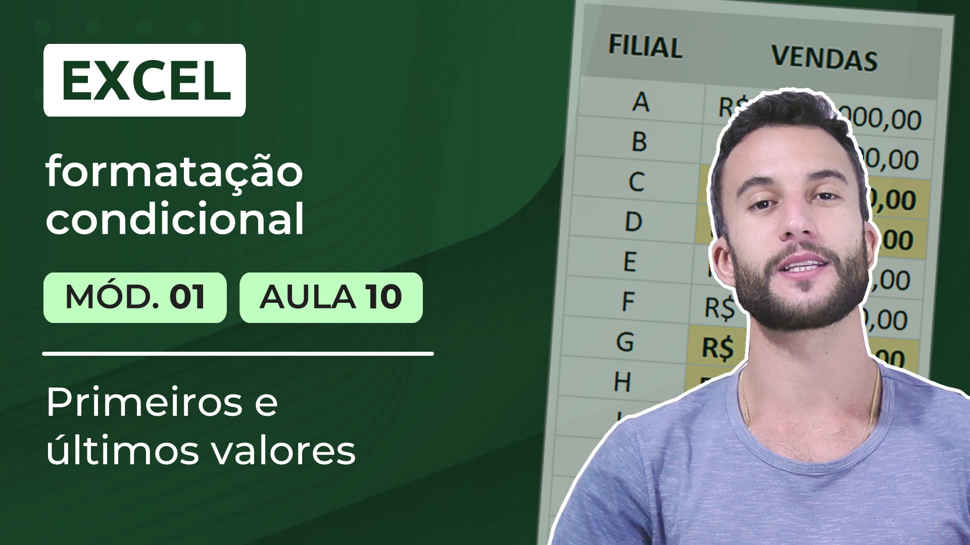 Formatação Condicional no Excel - MOD 01 AULA 10